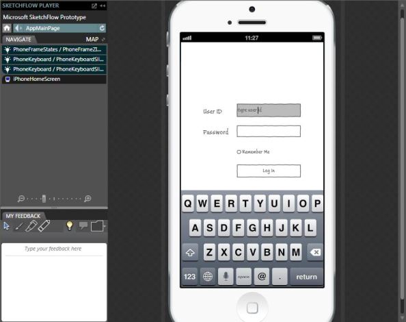SketchFlow Prototype Project iPhone iOS Keyboard Windows Phone AppDev Blend Visual Studio WFP XAML Animation